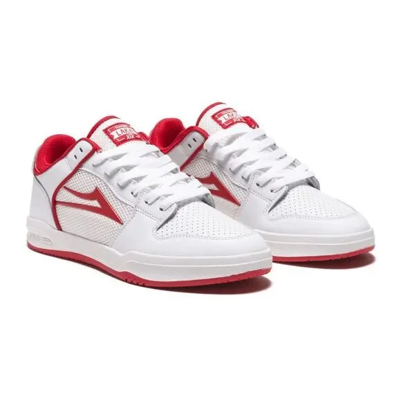 Lakai Men's Telford Low Shoes - White/Red Suede 9 - Picture 7 of 10